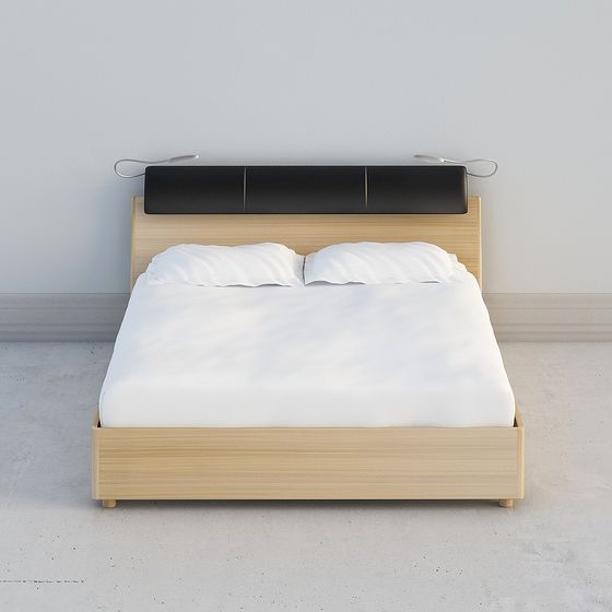 Stylish Low Poly Bed Frame 3D model