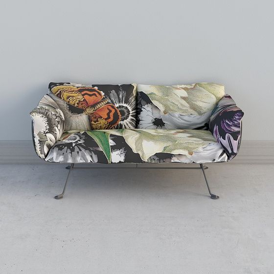 Abstract Floral Sofa 3D model