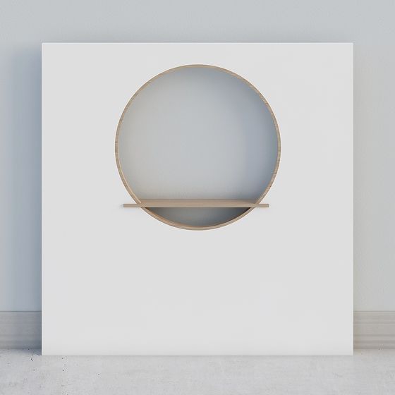 Stylish Circular Wall Shelf 3D model for Modern Spaces