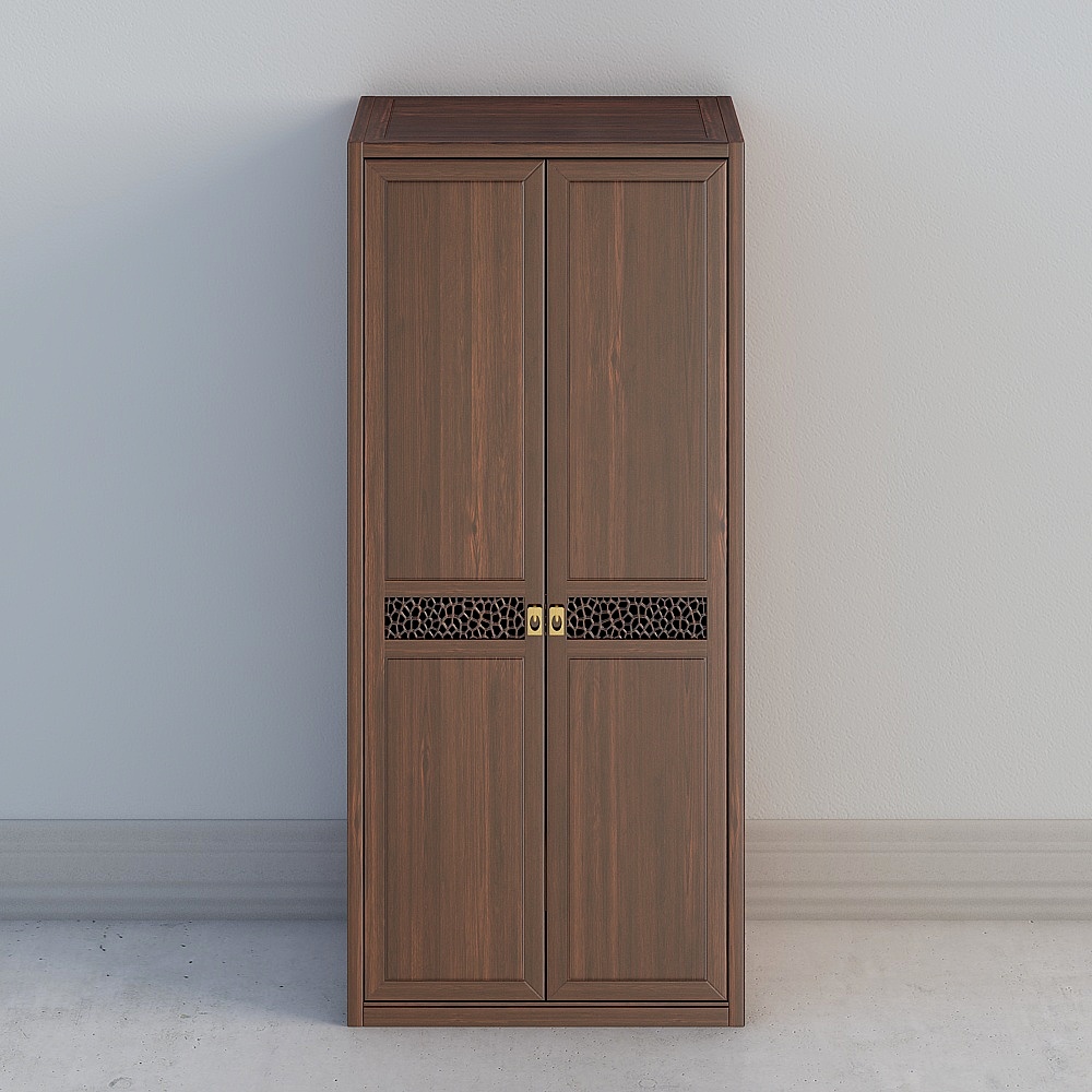Minimalist Wooden Wardrobe 3D model