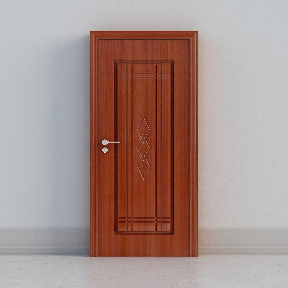 modern red wooden door