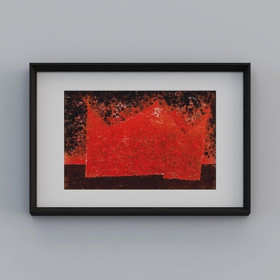 Abstract Red and Black Framed Artwork 3D model