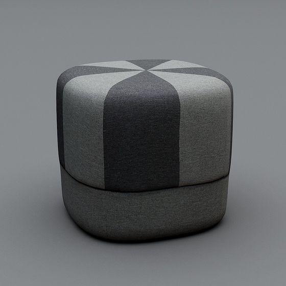 Elegant Round Stool 3D model in Minimalist Aesthetics