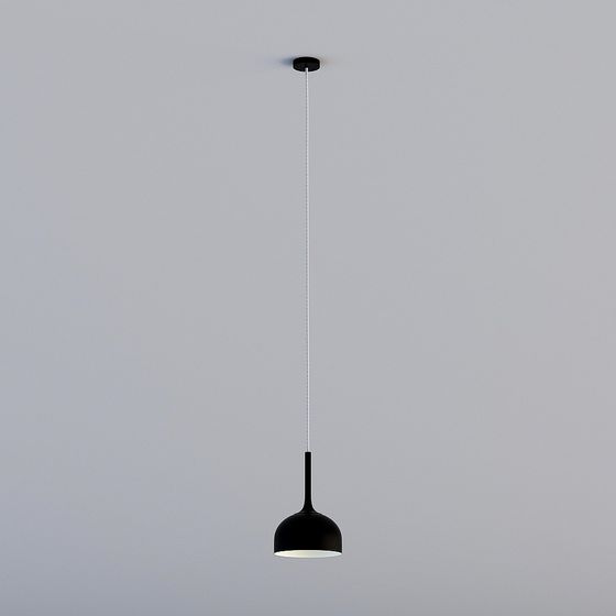 Minimalist Black Pendant Light 3D model