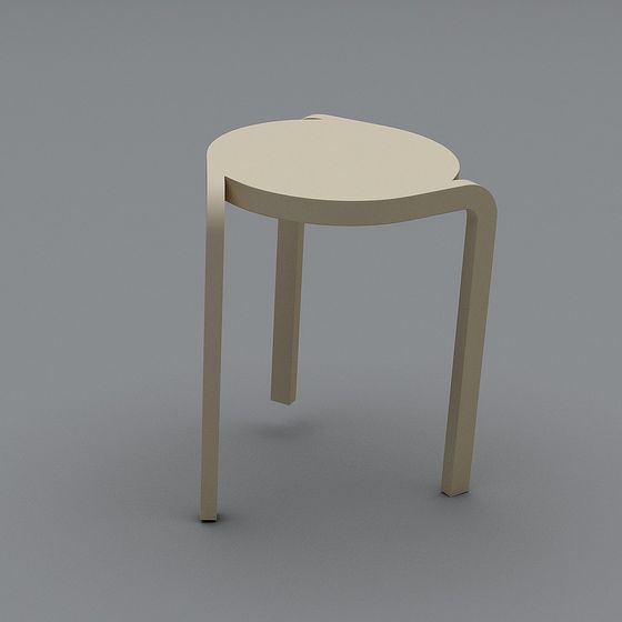 Stylish Round Stool 3D model for Modern Projects