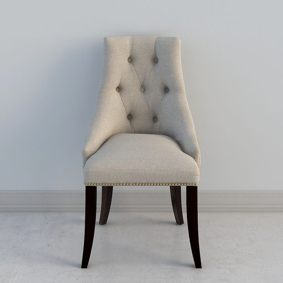 Elegant Upholstered Chair 3D model for Modern Interiors