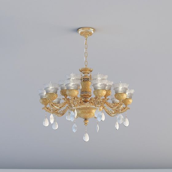 Elegant Crystal Chandelier 3D model