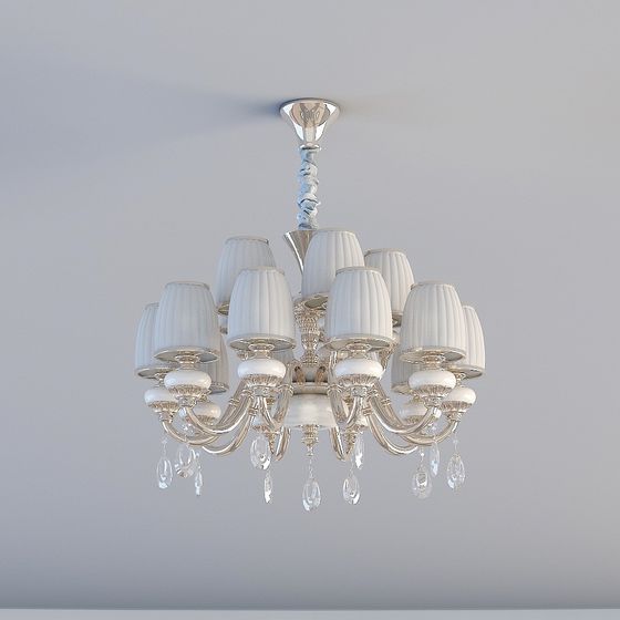 Elegant Crystal Chandelier 3D model for Diverse Interiors