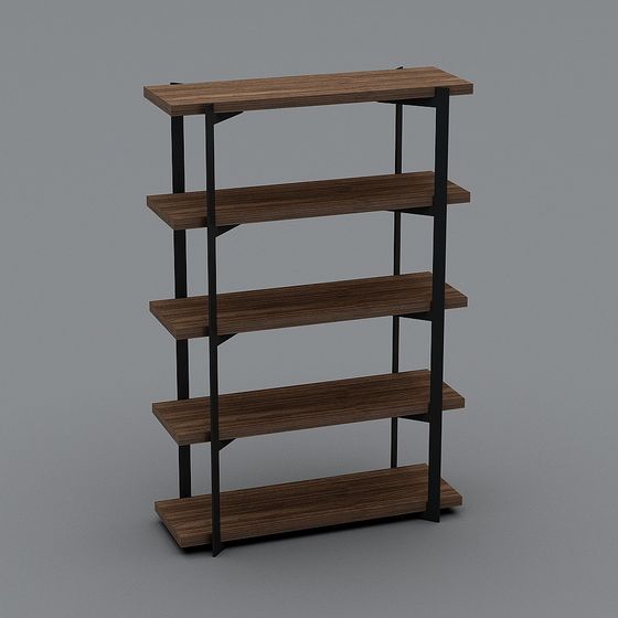 Postmodern Minimalist Iron Bookshelves 3D Model