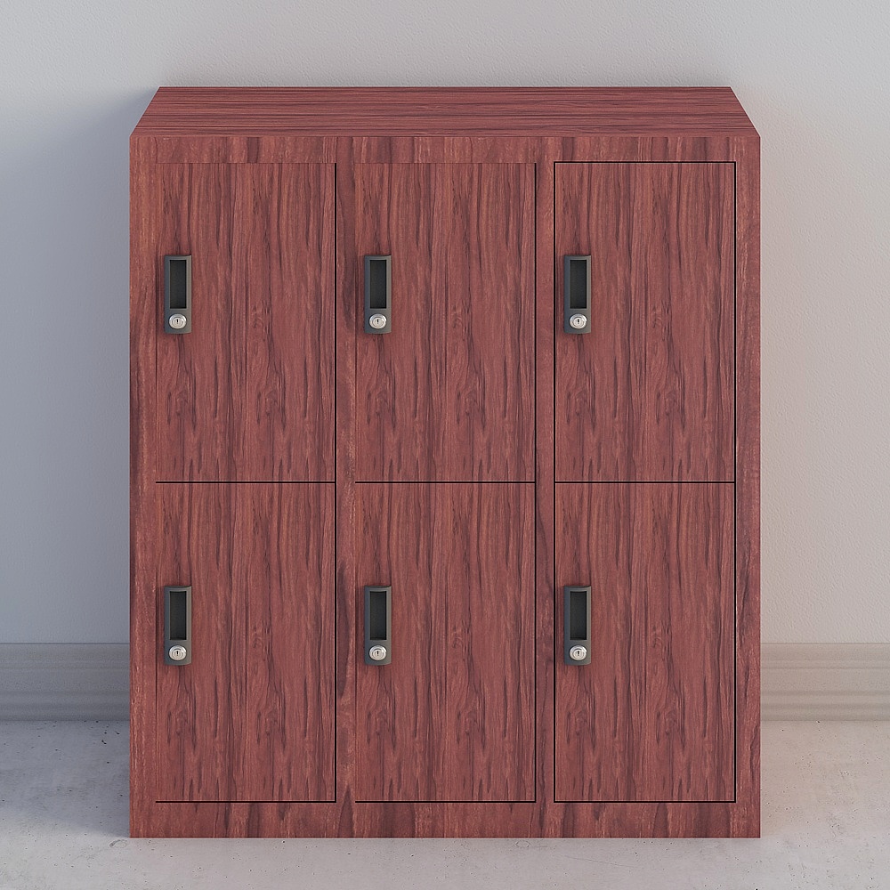 Six-door locker for acid wood