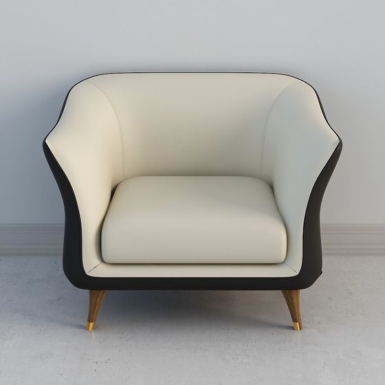 Elegant Curved Sofa 3D model