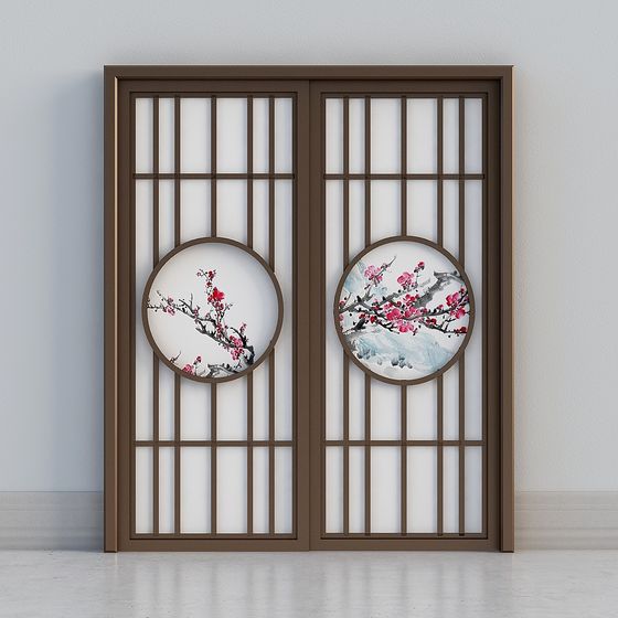 Elegant Oriental-Inspired 3D Door Model