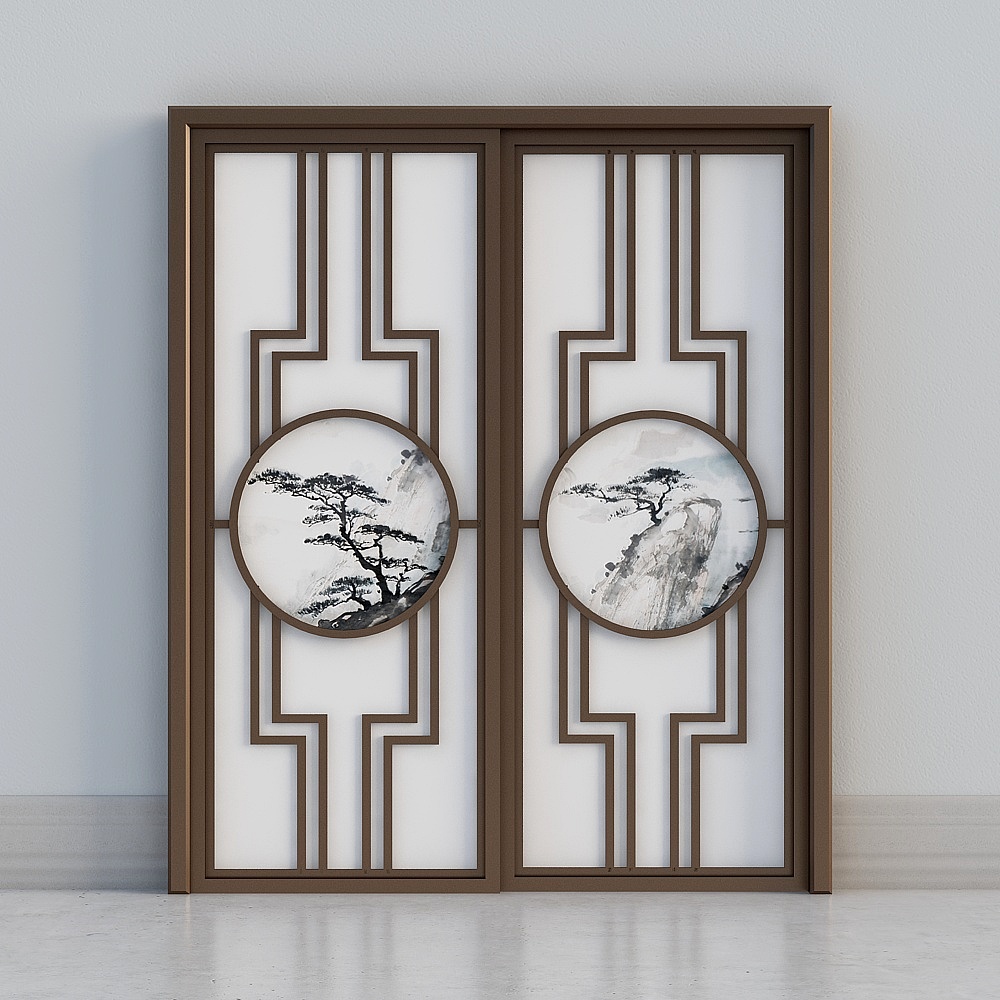 chineese white wooden door