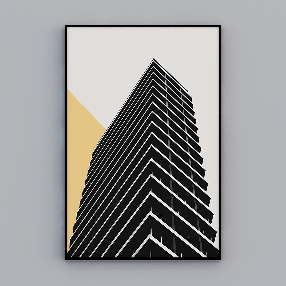 Nordic post-modern industrial wind geometry art black and white light shadow abstract living room decoration painting