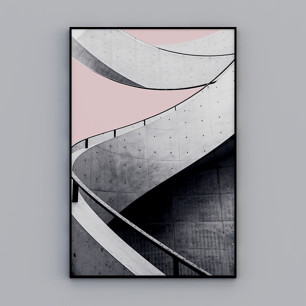 Nordic post-modern industrial wind art light and shadow stairs abstract decorative painting