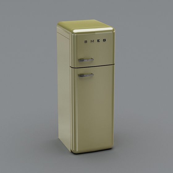 Retro Modern Refrigerator 3D model