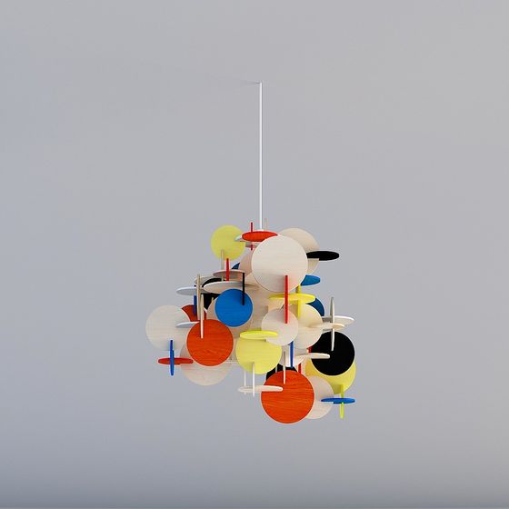 Vibrant Swirl Pendant Light 3D model