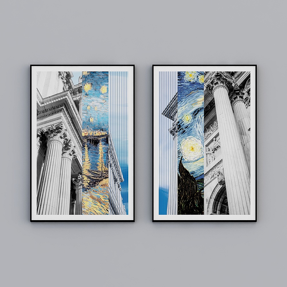 L'architettura luminosa moderna di Roma stellata presenta una pittura decorativa doppia per il soggiorno