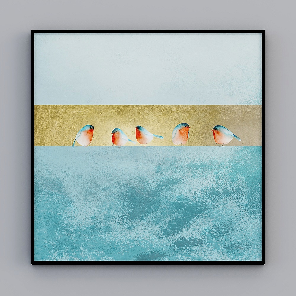 Modern minimalist ink gold leaf eyebrow decorative painting