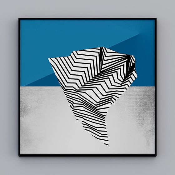 Stylish Abstract Lines Sculpture 3D model