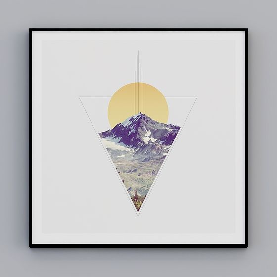 Snowy Mountain Peak Low Poly 3D model