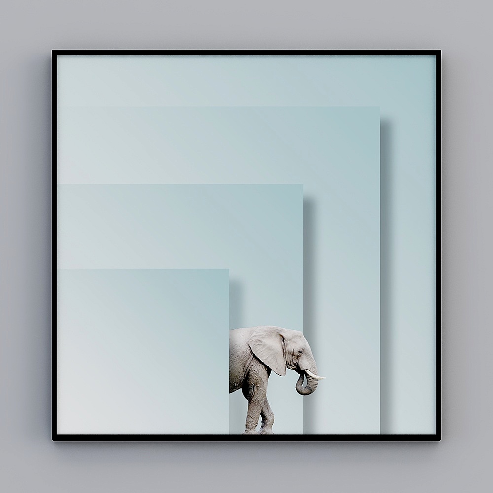 Nordic minimalist small fresh animal elephant living room bedroom decorative paintings