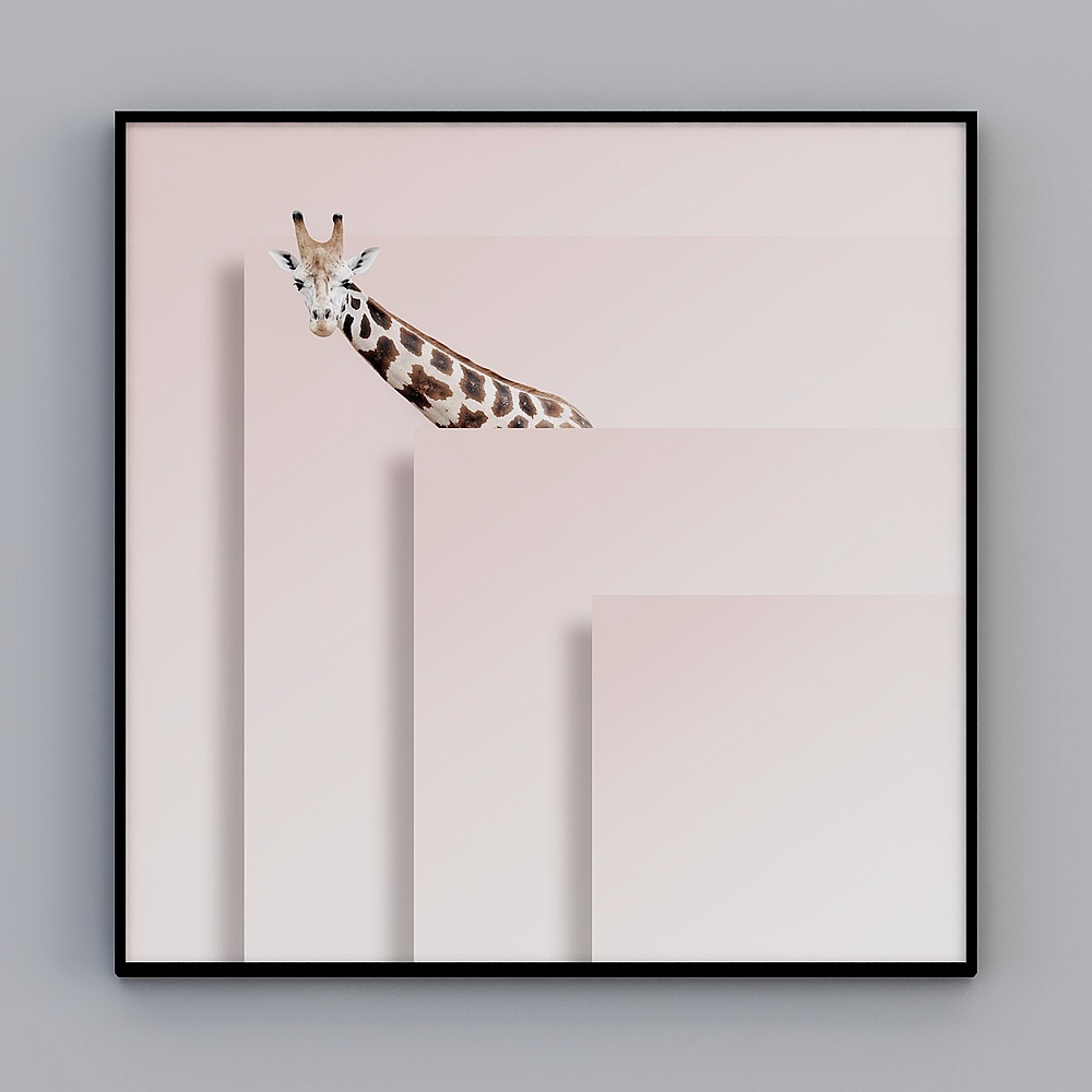 Nordic minimalist little fresh animal giraffe living room bedroom decorative painting