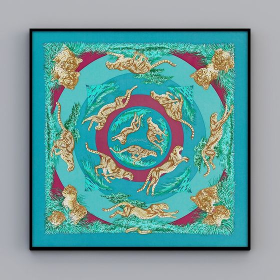 Blue Cheetah Decorative Painting for Modern Walls