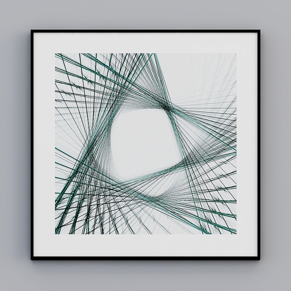 Modern minimalist black-and-white dynamic lines abstract living room decoration painting