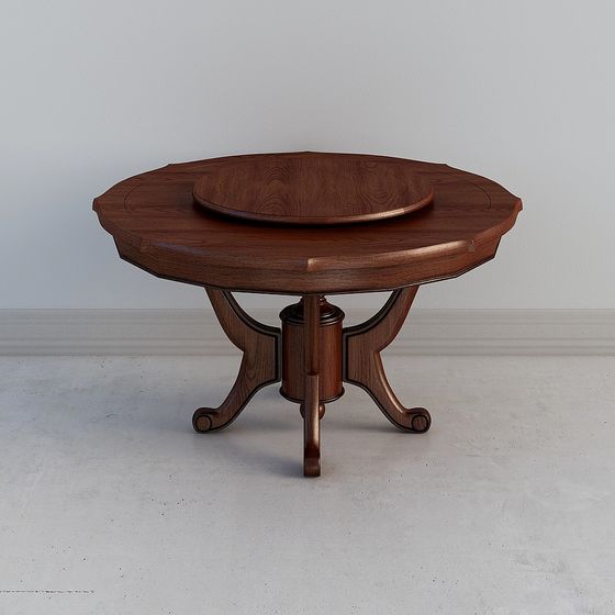 Charming Round Dining Table 3D model for Vintage Interiors