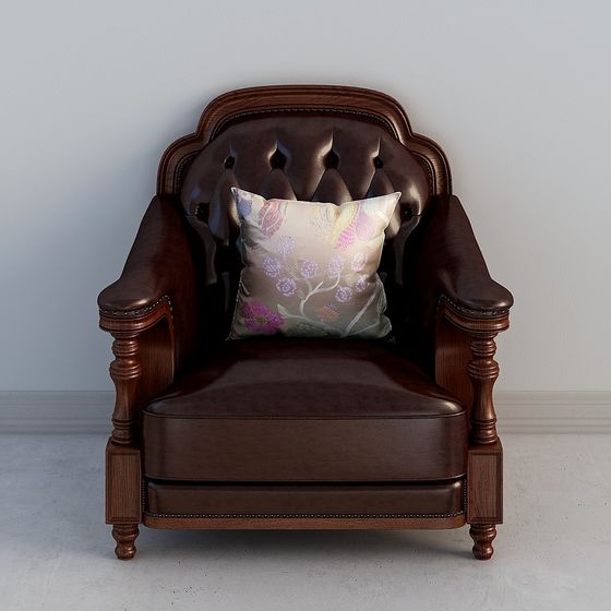 Vintage Leather Chair 3D model for Modern Interiors