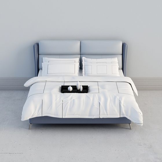 Stylish Bed 3D model for Modern Interiors