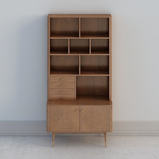 Mid-Century Bookshelf 3D model