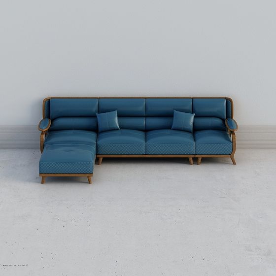 Elegant 3D Sofa Model Merging Modern Minimalism and Vintage Charm