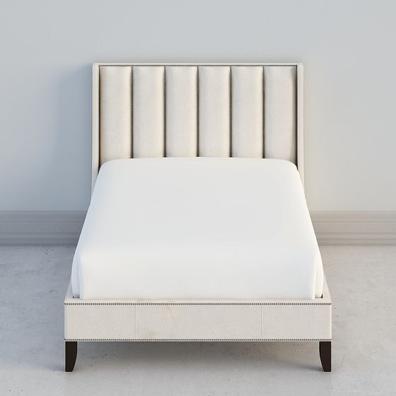 Elegant Low-Poly 3D Bed Model for Modern Interiors