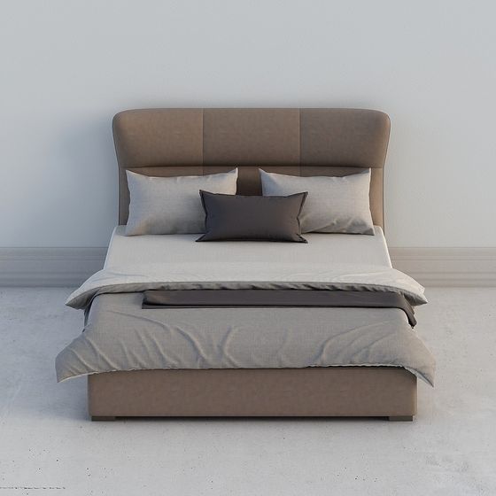 Elegant Low Poly Bed 3D model