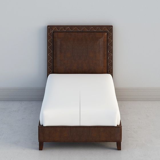Vintage Leather Bed 3D model for Modern Interiors