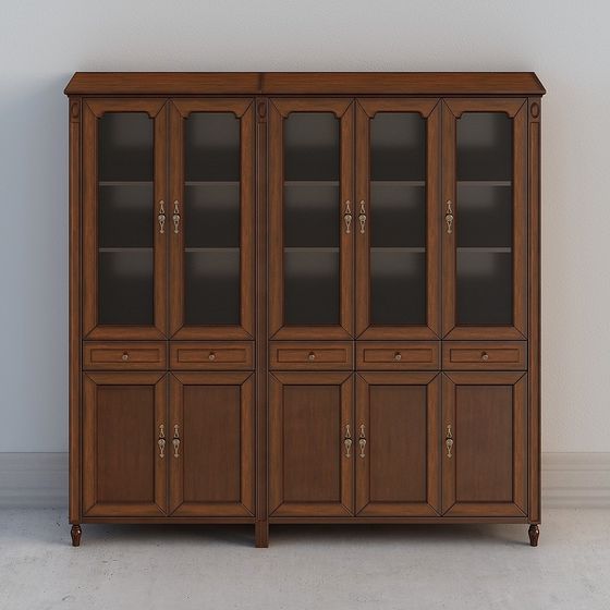 Vintage Bookshelf 3D model with Polished Details