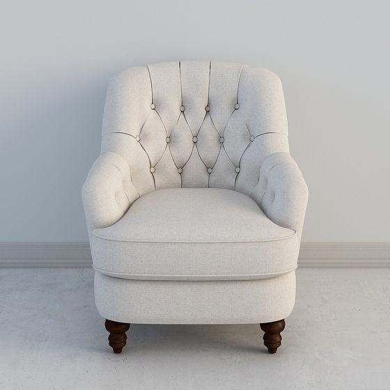 Stylish Low-Poly Sofa Chair 3D model for Modern Spaces