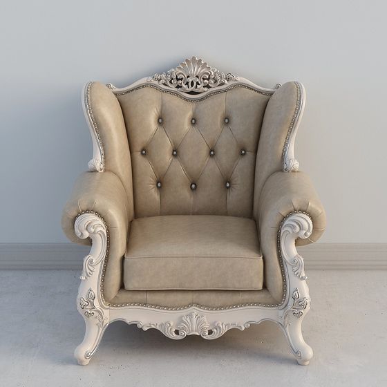 Elegant Royal Armchair 3D Model for Creative Projects