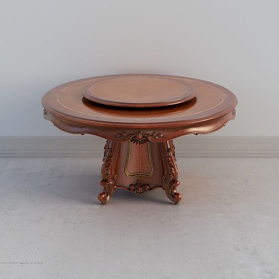 Elegant Vintage Round Table 3D model