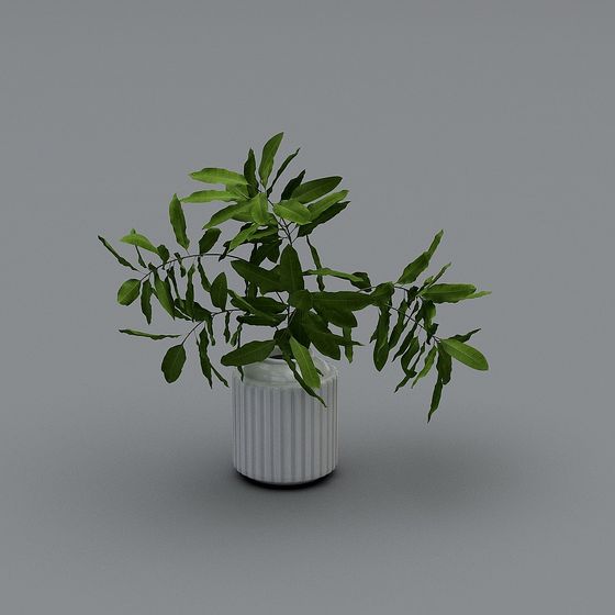 Elegant Green Vase 3D model for Creative Spaces
