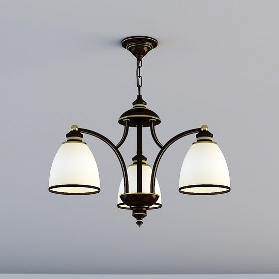Elegant Three-Light Chandelier 3D model