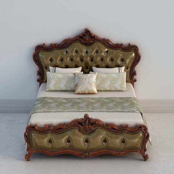 Elegant Classical Modern Bed 3D model