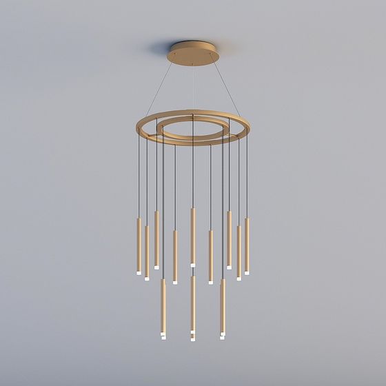 Elegant Low-Poly Chandelier 3D model