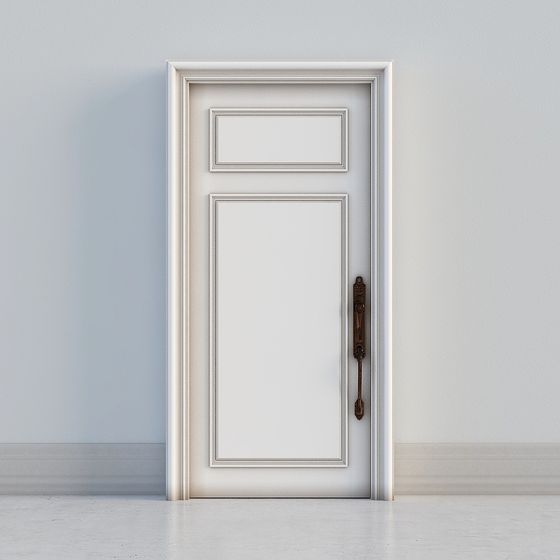 Classic Modern White and Brown Door 3D Model