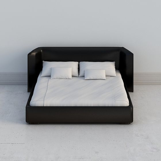 Minimalist Black Bed 3D Model