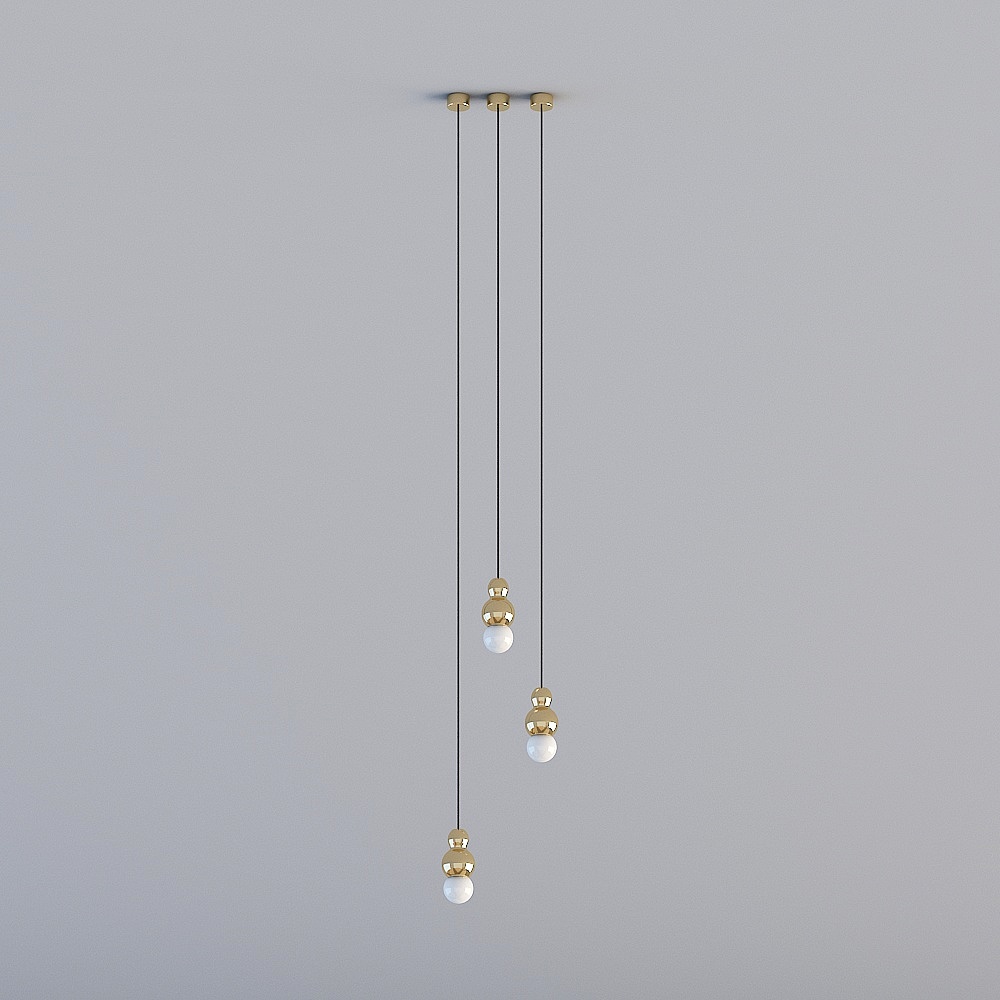 Charming Low-Polygon Chandelier 3D model