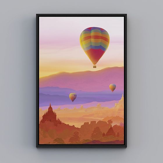 Dreamy Sunset Hot Air Balloon 3D Model for Creative Projects