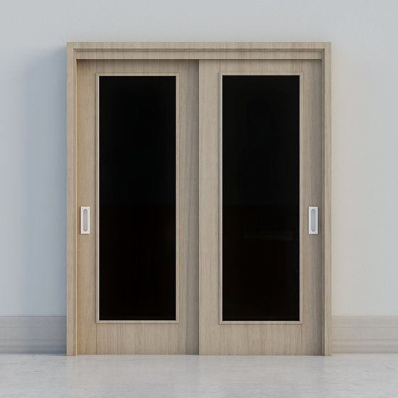 Elegant Double Glass Door 3D model